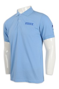 P1078 設計男裝淨色Polo恤 35%棉 65%滌 策略 培訓 職員 制服 Polo恤生產商     粉藍色